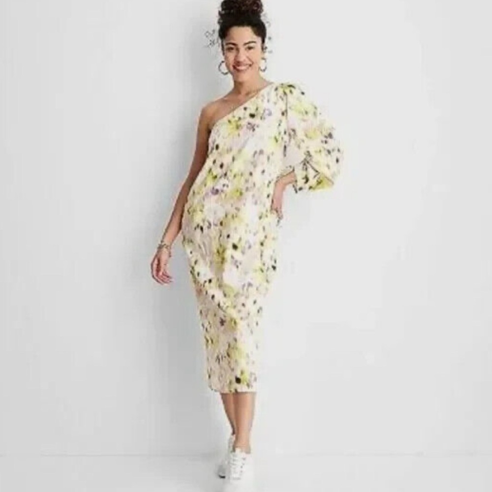 Target Future Collection Floral One shoulder Midi Dress